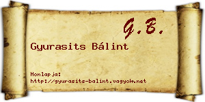 Gyurasits Bálint névjegykártya