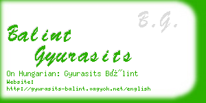 balint gyurasits business card